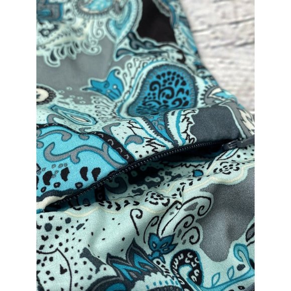 Athleta Women's Pack Everywhere Halter Dress Size 0 Meteor Gray Blue Paisley Zip - Picture 12 of 15